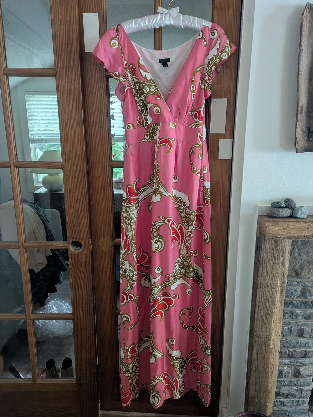 J Crew 100% Italian Silk Mila Dress Gown Floor Length Size 6